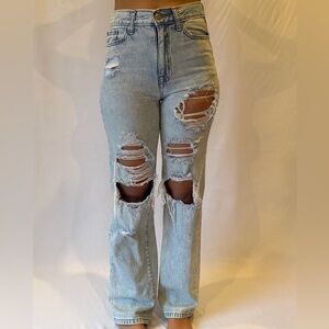 Aeropostale Light Blue Distressed Flare Jeans